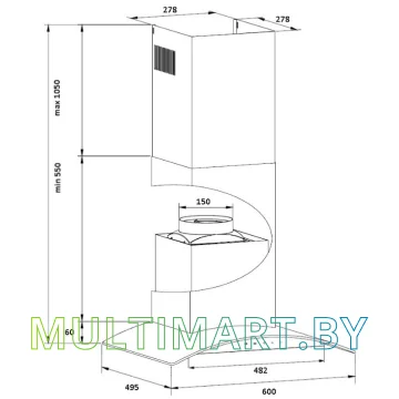 Вытяжка Germes Alt Sensor 60 (черный) картинка 9
